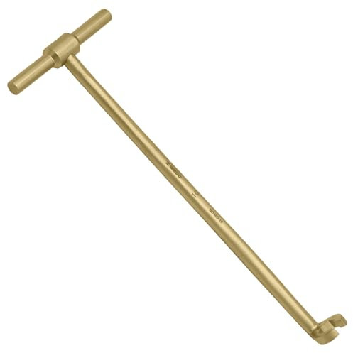WEDO T-Handle Wrench,Open End Wrench 8mm,Non-Sparking Single Head Spanner,90 Degree 6-Point Hex,Aluminum Bronze,Length 215mm,Corrosion Resistant,BAM&FM Certificate
