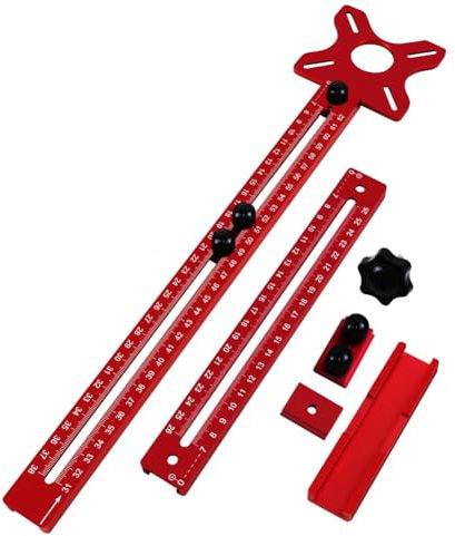 Aurelicxy Support de Rainure de Fraisage, Gabarit de Coupe Circulaire de Routeur de Rayon de 9 à 61 Cm, Gabarit de Quincaillerie D'Armoire en Aluminium pour le Travail Du Bois