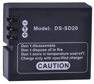 Batterie Lithium DS-SD20 SD20 + Chargeur Double USB, Compatible avec Les Caméras d'action AEE Magicam, SD18 SD19 SD20 SD21 SD22 SD23 SD30 Rollei 3S(1pcs Batteries)