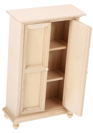 Vaguelly Puppenhaus Maßstab 112 Miniatur Holz Kleiderschrank Miniatur Puppen Schrank