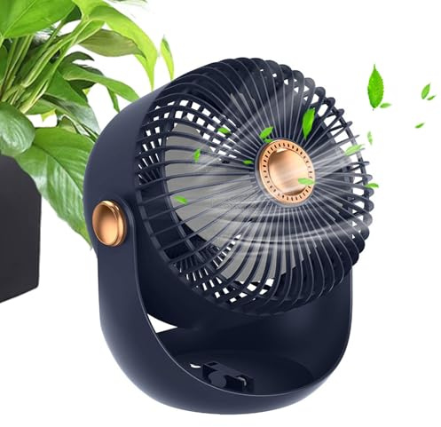 Hogvinnatil Ventilatore Da Scrivania - Dispositivo Di Raffreddamento Con 3 Modalità Regolabili - Ventilatore Potente Ricaricabile Appendiabile per Interni, Esterni, Camera da Letto, Campeggio e Viaggi