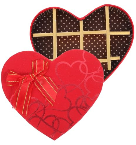 IMIKEYA Fächer Herzförmige Schachtel für Pralinen Rot Romantische Verpackung für Valentinstag Hochzeitsgeschenk und Partybevorzugung Dekorative Süßigkeitenbox für Feiern und Besondere