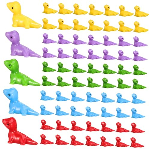 HONITANO 100 pièces Mini Figurines de Lézards Résine Colorées Animaux Miniatures Décoratifs pour Jardin Maison de Poupée et Bureaux Lot de Multicolores Résistantes et Détails Réalistes