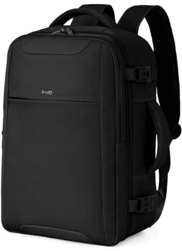 COOLIFE EasyJet Handgepäck 45x36x20, Handgepäck Rucksack Flugzeug Leicht | Handgepäck Rucksack 45x36x20 mit 15.6 Zoll Laptopfach für Kurztrips, Geschäftsreisen und Campus, Herren/Damen (Schwarz)
