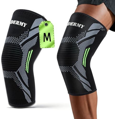 CharmChic Ginocchiera Sportiva Fascia Compressione, Tutore Ginocchio, Supporto per Ginocchio da Uomo e Donna, Ginocchiera Ortopedica Traspirante e Confortevole, Sportiva, Corsa, Arrampicate (M)