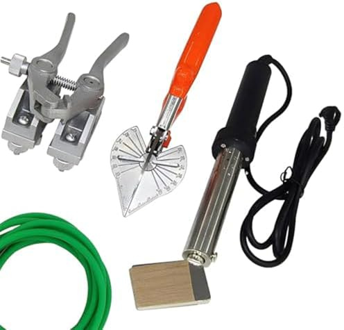 Saldatrice per cinghia rotonda in PU, saldatore da 200 W con connettore ad alta precisione e pinze angolari, regolazione della temperatura 150 ℃ ~ 400 ℃ per strisce di plastica