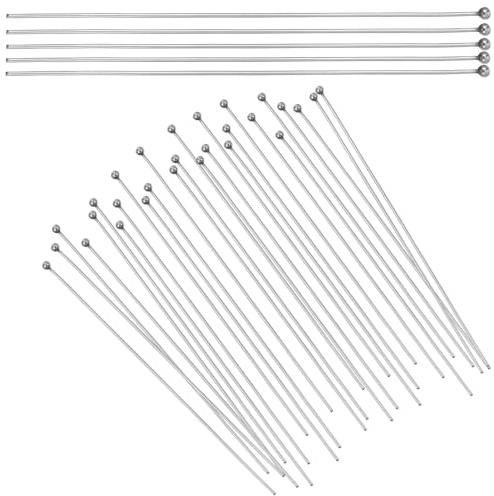 200pcs 7cm Stainless Steel Ball Head Pins for Jewelry Making, Long Silver Jewelry Pins, Eye Pin, Ball Head Pin for Jewelrys Making for Earring Pendant Bracelet Necklace Jewelrys DIY Craft