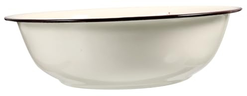 Baluue Retro Emaille Waschschüssel Dickwandiges Emaille Becken für Küche und Haushalt Robustes Vintage Mischbecken Vielseitig als Face Washing Basin und Küchenbehälter Muster Zufällig