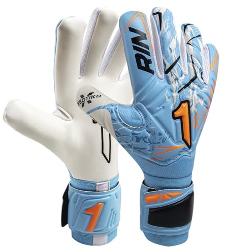 Rinat Guante de Portero Egotiko X Training, Azul/Naranja, Unisex Adulto