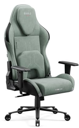 Diablo X.One Prime Gaming Stuhl Stoff mit Kopfstütze und Lendenkissen | Gaming Chair mit kühlendem Sitz, Magnet-Kopfstütze, Lendenkissen, Metallbasis, Armlehnen und leisen 360-Rollen