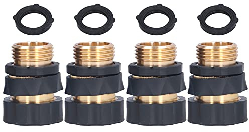 Mtlavishness 4Set Universal Hose Quick Connectors with Gaskets Brass Adapter Fittings Leakproof for Garden Irrigation 3 4 Inch Thread
