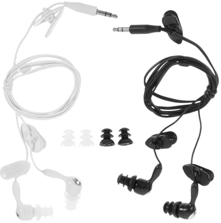 Garneck Schwimm Kopfhörer 2 Stück in Ear Ohrstöpsel mit 35mm Stecker für Wassersport und Gehörschutz