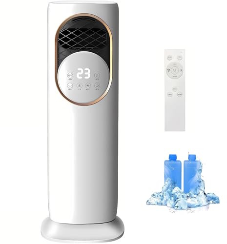 KAIKAFEI Climatizador Portátil Torre Y Ventilador Torre 4 En 1 Con Calefactor Eléctrico, Humidificador 4L, Enfriador De Aire, Oscilante 180°, Silencioso, Ideal Para Oficinas Y Habitaciones