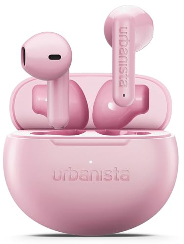 Urbanista Austin 2 True Wireless Earbuds - Trådlösa In-Ear Hörlurar med Bluetooth 6.0, Multipoint, 25H Batteritid, Brusreducerande Mikrofon & IPX4 Vattentålig - Rosa