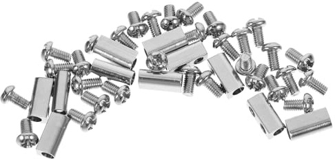 OATIPHO 30 Pièces Clip de Câble Métallique M3 3mm en Fer Argenté Double Trou, Pince de Fixation Solide et Facile à Installer pour Luminaires et Décoration Intérieure