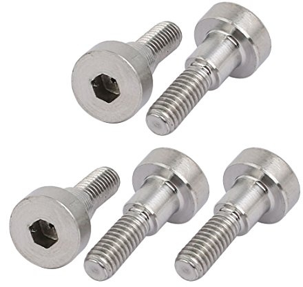 uxcell 5pcs 304 Stainless Steel Hex Socket Shoulder Bolt 5mm Shoulder Dia 5mm Shoulder Length M4 Thread