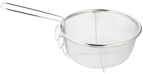 DOITOOL Stainless Steel Frying Basket with Folding Handle 12.8 Inch Deep Chip Basket Strainer for Kitchen Cooking Suitable for Frying Chicken Vegetables Pasta