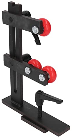 JUMZ Stabile Lünette für Drechselbank, kompakt Stabile L-förmige Lünette für Werkstücke mit langem Schaft 3-teiliger Präzisionsguss mit Greifrädern