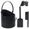 BRIAN & DANY Ash Bucket with Shovel and Hand Broom - 10L Metal Coal Bucket for Fireplaces, Log Burners, Fire Pits, Wood Burning Stoves