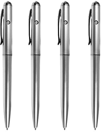 HAC24 4x UV-Geheimstift Zauberstift Unsichtbare Tinte Schwarzlicht Lampe Stift Geldscheinprüfer Geldprüfer Prüfstift