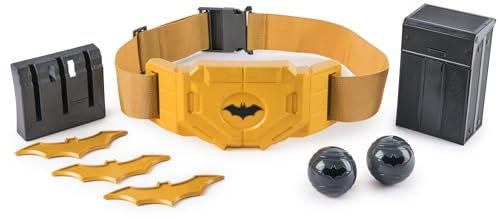 DC Comics Batman, Cintura Multiuso Gear-Up, Accessori Batarang e pallottole di Fumo per Costume da Supereroe, Giocattoli per Il Gioco di Ruolo per Bambini e Bambine dai 4 Anni in su