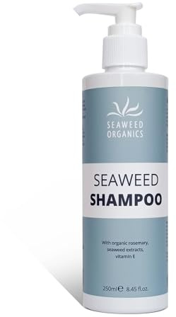 SEAWEED ORGANICS - Seaweed Shampoo, Vegan certified, Organic Scottish seaweeds, Rosemary, Vitamin E, No SLS or Parabens, Submit Cosmetic Product Notification in the UK, 250ml, DIANA DRUMMOND