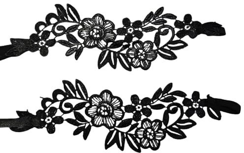 Umiin Sandales Pieds Nus en Dentelle, Porte-Jarretelles élégantes, Bracelets de Cheville brodés avec Anneau d'orteil, Bijoux de Pied pour mariée, Bracelet de Cheville Floral pour Mariage