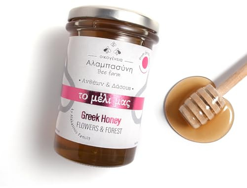 Alabasinis Miel Grecque de Fleur et de Forêt 100% Naturel & Artisanal 400g | Miel Pur de Grèce au Goût Floral et