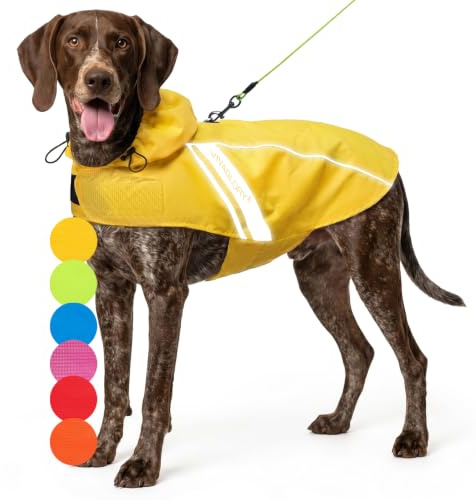 VIVAGLORY Hunderegenmantel Wetoff Regenmantel Hund, XL, Gelb | Hunde Regenmantel Hunderegenmantel Reflektierend Regenjacke Hunderegenjacke, Wasserdicht Regenjacken für Hunde