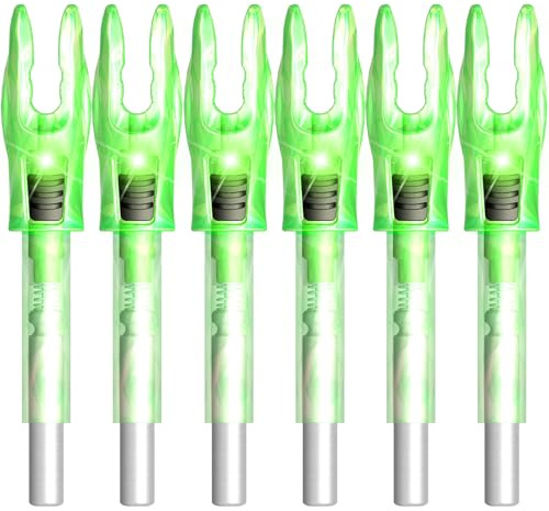 XHYCKJ 12PCS G Lighted Nocks for Arrows with .165 .204 .233 .244 .246 Inside Diameter Bolts with X, H, S, GT Bushings (12, Green)
