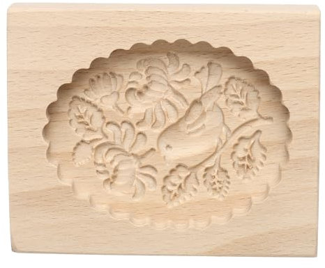 Sourcing Map Wooden Cookie Mould 3.94 x 3.15 Bird Carved Baking Cookie Tool Biscuit Press Stamp