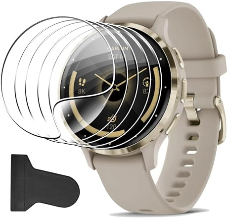zZjoOoj Lot de 5 Films de Protection d'écran pour Garmin Venu 3S/ Garmin Venu 4 41mm, Bords incurvés, Anti-rayures, Film de Protection d'écran HD avec Protection d'écran en TPU souple