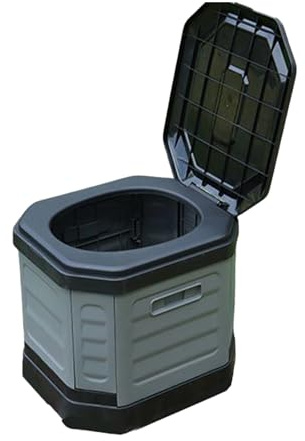 Portable Camping Toilet Foldable Toilet with Lid Outdoor Travel Potty Loo for Camping with Carry Bag Easy to Clean (Grey)