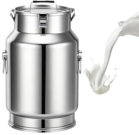 Lechera Acero Inoxidable Grande Cubo 2.5/5/10/15/20/25/30 para Transportar Leche, para almacenar líquidos y sólidos,A-2.5L