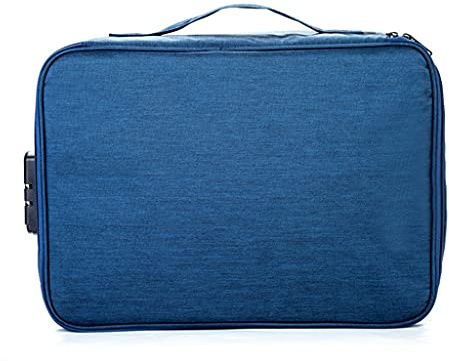 Dokumentväskor, Dokumenthållare med dragkedja, dokumentväska stor, arkivlådor(Dark Blue)