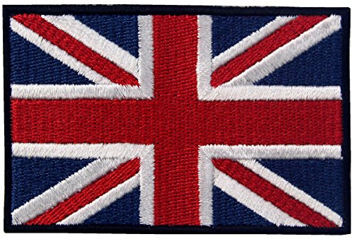 British Union Jack Embroidered Flag Emblem UK Great Britain Applique Iron On Sew On Patch