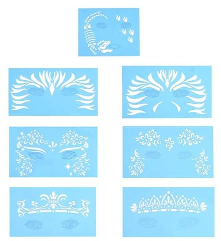 Delaman Gesichts Lack Stencil Wiederverwendbare Tätowierung Malerei Template Körper Kunst Blumen Gesichts Make-up Design Tools 7style / Set ( Muster : #2 )