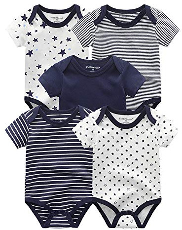 Kiddiezoom Baby-bodys, byxor för spädbarn, sparkdräkt, klädset, kläder för pojke, flicka, bomullsmössa, vantset mot rivmärken, 3-6 Månader