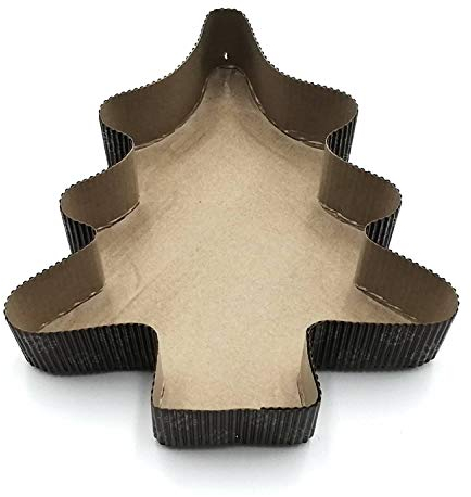 Erre4M Stampo Monouso, carta da forno, Colore beige Stampo forma Albero di Natale monouso 10 pezzi (100 gr)