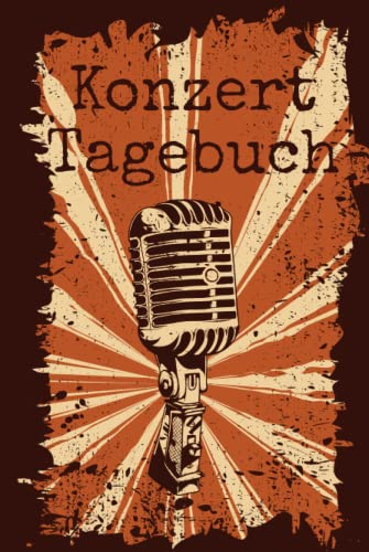 Konzert Tagebuch: Notizbuch mit Vordruck zum Festhalten der Konzerterlebnisse I Motiv: Mikrofon