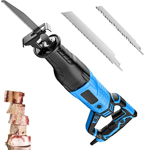 DBMGBd Multifunctional Meat Bone Saw, Professional Reciprocating Saw for Frozen Meat Joints, 1050W Electric Butchers Saw with 24cm Sharp Stainless Steel Blade, CE Certification(Color:Blue)
