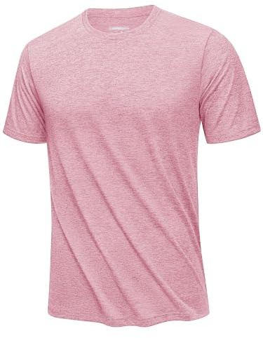 KEFITEVD Sportskjorta, kortärmad, funktionsskjorta, sommar, löpartröja, lätt, ROSA, 3XL