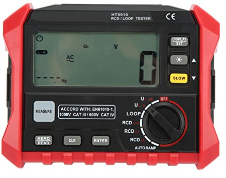 Emoshayoga Tester di Resistenza Interruttore di dispersione, 0V 440V Strumento di Prova di Resistenza RCD Multifunzionale a Costruzione compatta 45Hz 65Hz per Il rilevamento di circuiti