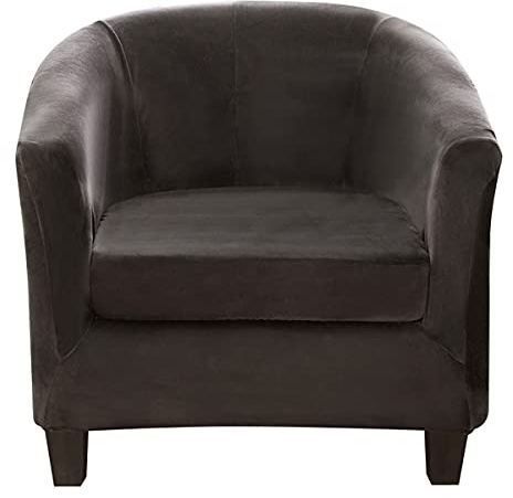 Rosnek Samt Sesselbezug Stretch Sesselhusse,2-Separate-Teile Clubsessel Sessel Bezug für Eine Einfache Reinigung,Cocktailsessel Armchair Sesselhussen mit Armlehne Hussen für Sessel