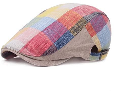 tcax Schiebermütze Herren Klassische Karierte Baskenmützen, Ballonmützen, Männer, Frauen, Verstellbare Outdoor-Reitkappen, Baumwollhüte, Baskenmützen, Zylinder, Winter, Herbst, Stil 6,55–6