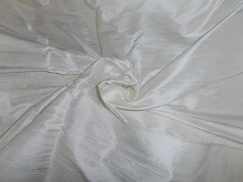 100% Pure Silk Dupion Fabric White Colour 54 Wide with slubs Silks