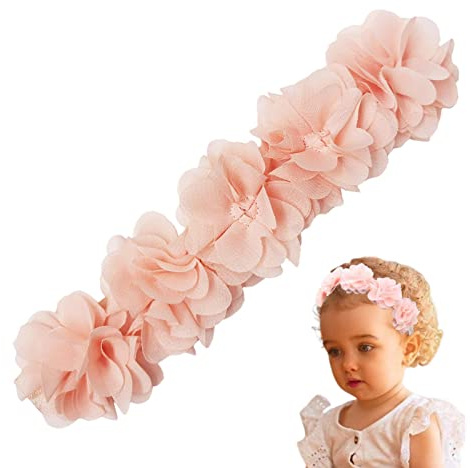 Baby Girl Flower Pannband,Flower Crown Baby håraccessoarer | Nyfödd baby Småbarn Barn Nyfödd pannband Blommig födelsedag hårband Baby Girl Gusengo