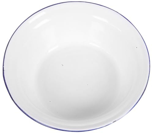BESTonZON Marmite En Émail Bol En Émail Grand Bassin Bol Émaillé à Soupe Émaillé Vaisselle Ménager Bassine à Soupe Minable Blanche Ancien Grille
