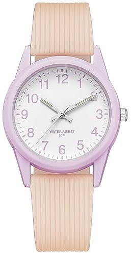 CIVO Kinderuhr Analog Armbanduhr Kinder Mädchen Junge Wasserdicht Leuchtend Orange Silikon Armband Uhr Kinder Leicht zu Lesen 5ATM Quarz Kinderuhren, Mädchen Geschenke 4-12 Jahre