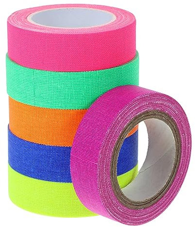 COHEALI 6 Rollos Cinta Luminosa De Alta Viscosidad Cintas Fluorescentes Adhesivas Cinta Fluorescente Cinta Para Luz Brillan En La Cinta Oscura Cinta Reactiva Uv Cinta Adhesiva Piso Algodón